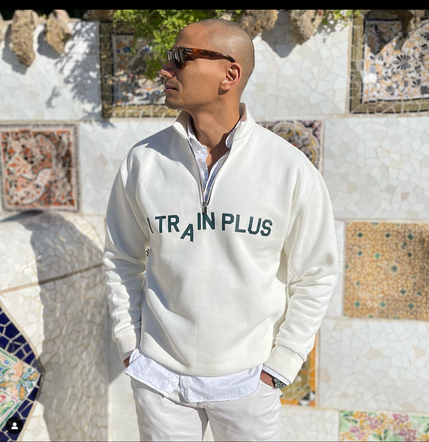 half zip sweater off white